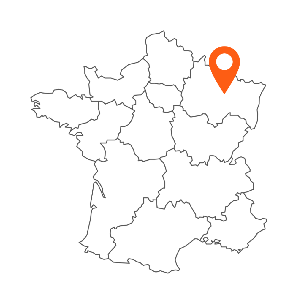 Carte de France indiquant zones d'interventions de l'entreprise de terrassement à Metz et en Moselle