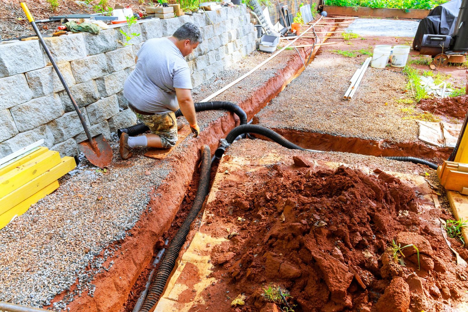 Chantier d'assainissement individuel pour maison à Montigny Les Metz